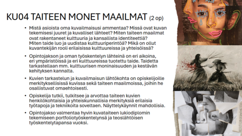 KU04-opintojakson kuvallinen esittely.