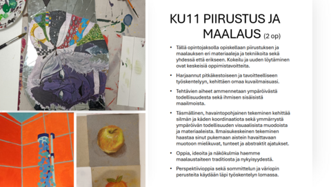 KU11-opintojakson kuvallinen esittely.
