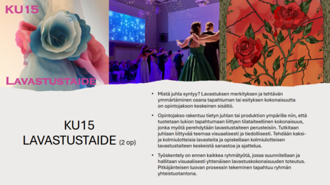 KU15-opintojakson kuvallinen esittely.