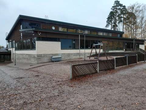 Förskolans byggnad utifrån.