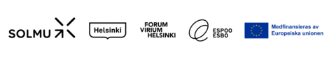 Logotyper: SOLMU-projektet, Helsingfors stad, Forum Virium Helsinki, Esbo stad, medfinansierat av Europeiska unionen