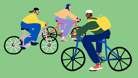 Pyöräilijöitä.