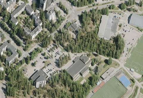 Flygbild över planområdet i nuläget.