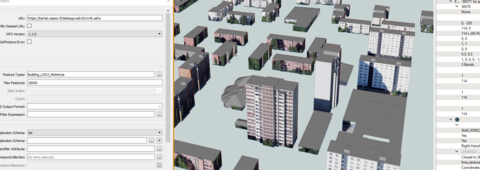 Kaupunkimallidata WFS-rajapinnasta FME inspectoriin.