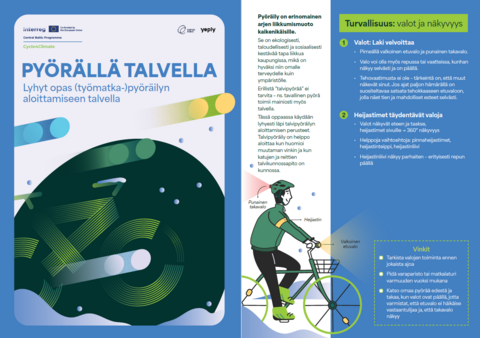 Kuva pyörällä talvella -oppaasta.