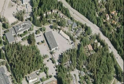 Flygbild över planområdet i nuläget.