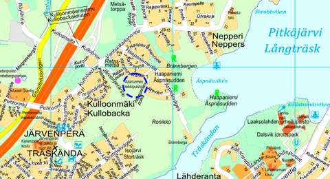 Aitanurmen leikkipaikan sijainti opaskartalla