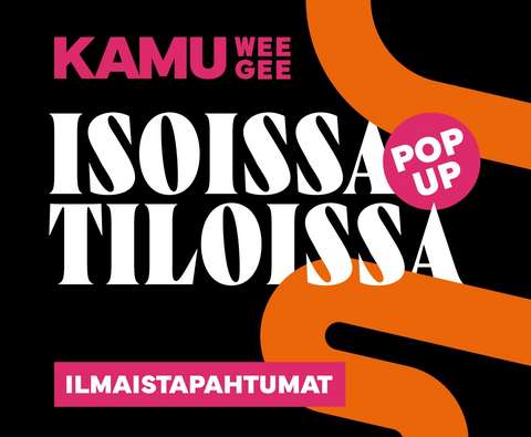 Kuvassa on vain teksti isoissa tiloissa pop up ilmaistapahtumat.