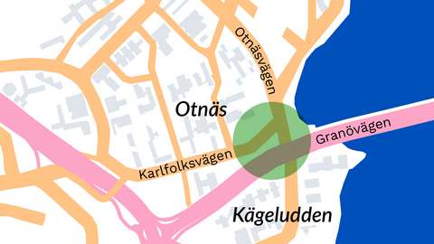 En karta där man har ritat en grön cirkel.