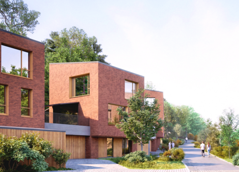 Illustrative rendering of proposed detached houses within the planning area.