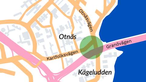 En karta där man har ritat en grön cirkel.