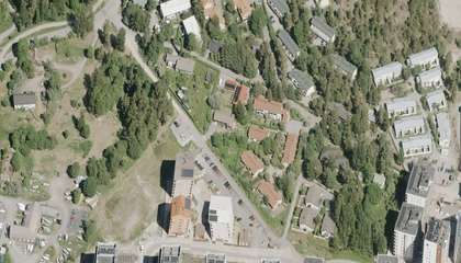 Ilmakuva Hannuksenpuiston kaavamuutosalueesta.