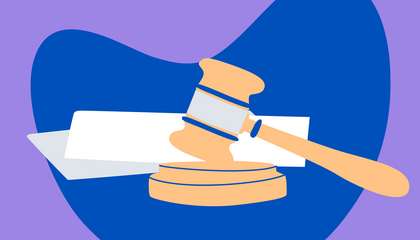 Piirrosskuva puheenjohtajan nuijasta