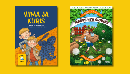 Kirjojen Viima ja Kuris ja Marks nya granne kansikuvat.